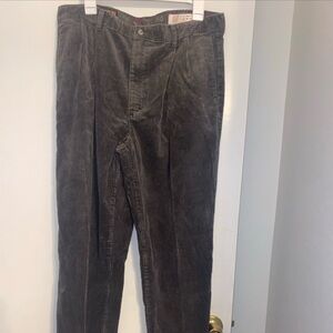 Vintage Oakton Limited Corduroy Pants Mens 36x34 Dark Brown Pleated 90s Retro